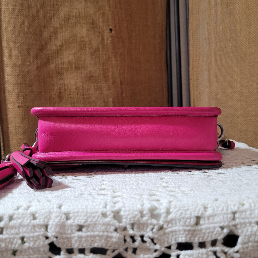Coach Legacy 19914 Pink Leather Penny Crossbody Bag with Tassel and Handtag - Picture 6 of 13